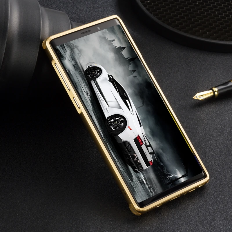Роскошный металлический чехол для samsung Galaxy Note 9, алюминиевая рамка и задняя крышка из углеродного волокна для samsung Note 9, противоударный чехол