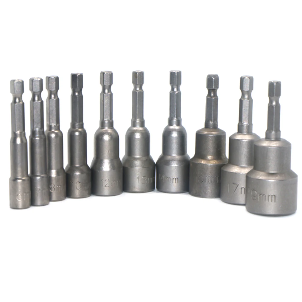 10 шт.. набор магнитных гаек с метрическим гнездом 1/4 &quotHex power Drill Bits 6 мм ~ 15 Hex Socket Sleeve