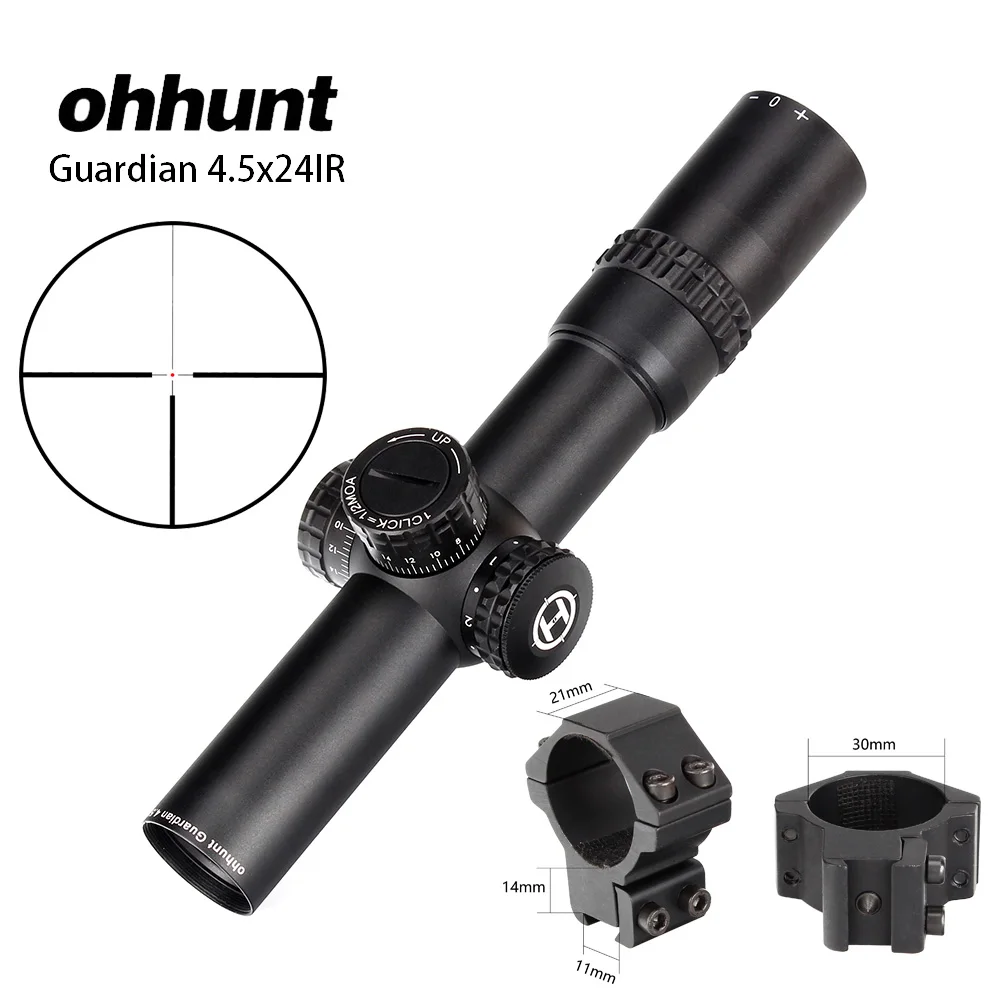 Ohhunt Guardian 4.5x24IR охотничий оптический компактный прицел стекло травленая сетка 1/2 полумиллиметровая Точка Тактический прицел для стрельбы - Цвет: 30mm-Dovetail-SDZ