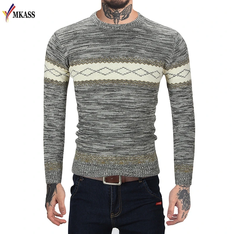 MKASS Hot 2017 New Arrival Long-Sleeved Cotton Stripes Men