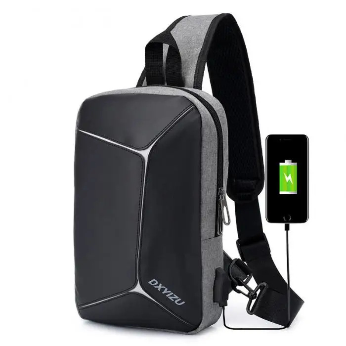 Для мужчин груди мешок многофункциональный Повседневное Бизнес из полиэстера, на молнии сумка через плечо с одной лямкой сумки KA-BEST