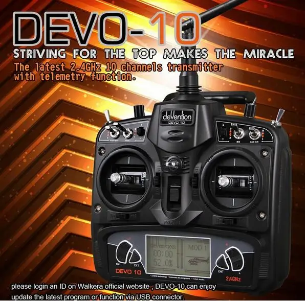 

Walkera DEVO 10 WK-DEVO10 2.4 GHz 10CH Transmitter Without Receiver