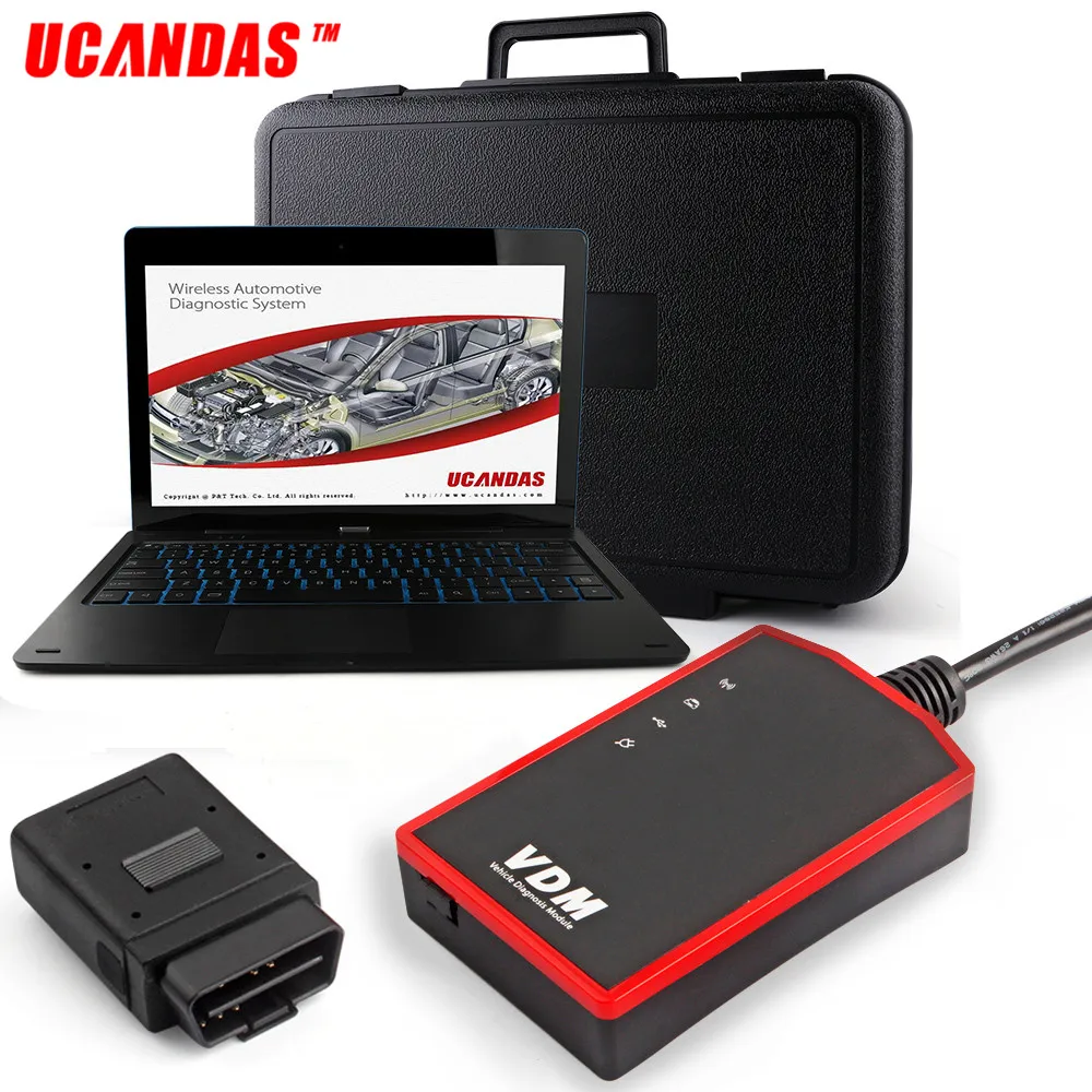 

UCANDAS VDM Car Work Tools OBD2 Wifi Car Diagnostic Scanner ODB2 All System 11 inch Tablet for Windows Android Auto Scanner