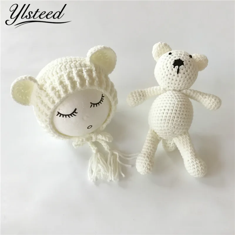 

Newborn Photography Crochet Bear Ears Hats for Baby Photo Shoot Knitted Toy Bear Baby Cap Newborn Fotografia Chapeau Enfant Ete