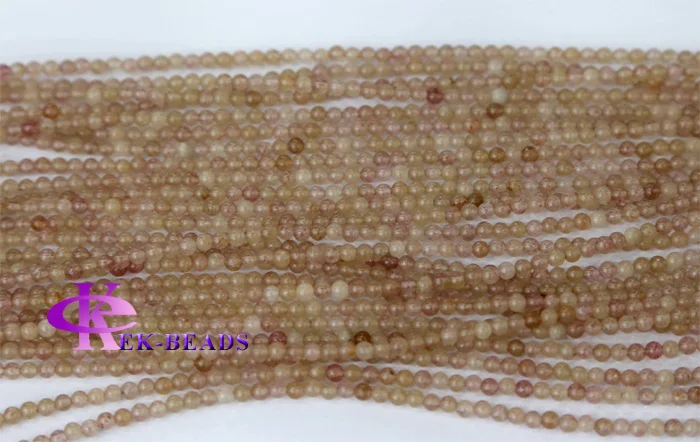 Натуральный клубничный кварц свободные каменные круглые бусины 3-18 мм 1" 03613