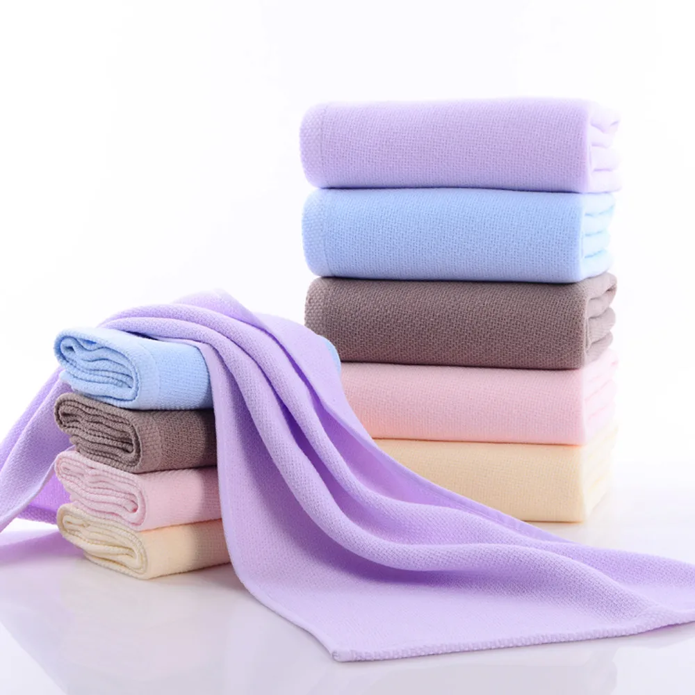 Soft Net Flower Towel Solid Color Cotton Thick Towels Microfiber
