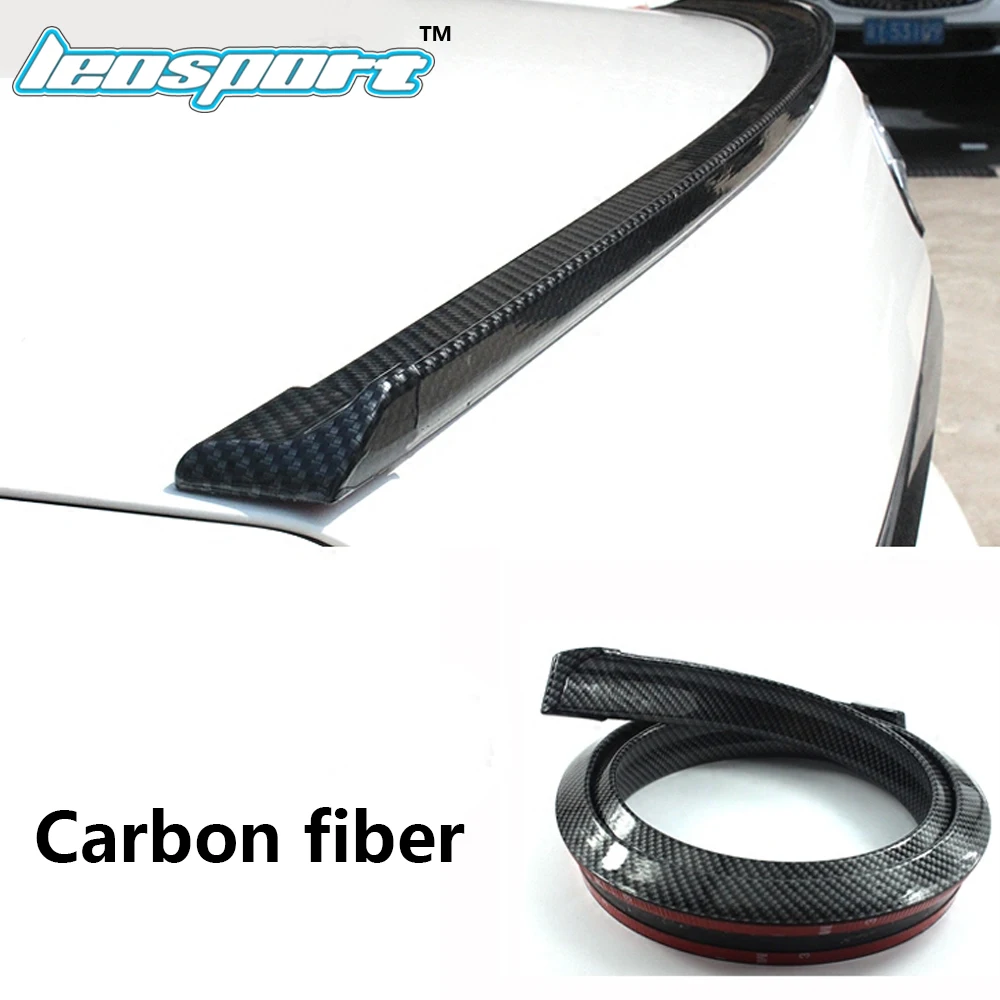 1.5m Car-styling Carbon fiber Rubber Car Rear Spoiler Wing 40mm Width Universal Exterior Rear Spoiler Kit For honda BMW etc