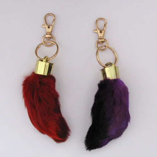 

Free shipping metal keychain with rabbit foot for gift