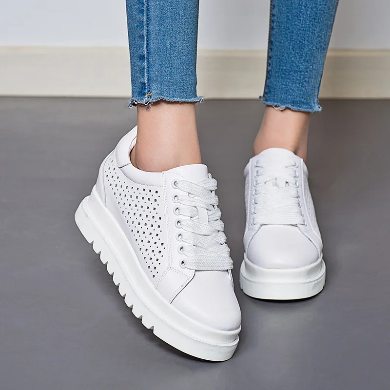 Wholesale new thick white shoes female leather spring Wholesale new thick white shoes female leather spring