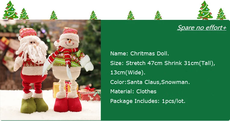 47 см рождественские куклы Санта Клаус Снеговик рождественские украшения для дома navidad Статуэтка natal новогодняя Детская enfeite de natal