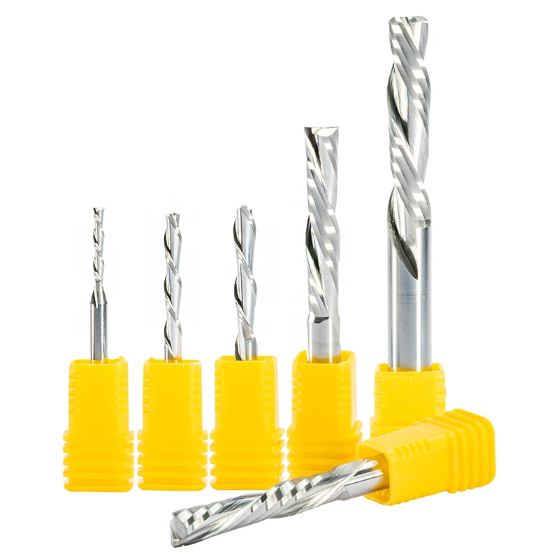 

2pc 3.175/4/5/6/8mm DOWN Cut 2F Two Flutes Spiral Carbide Mill Tool Cutters CNC Router Milling Wood End Mill Cutter Bits