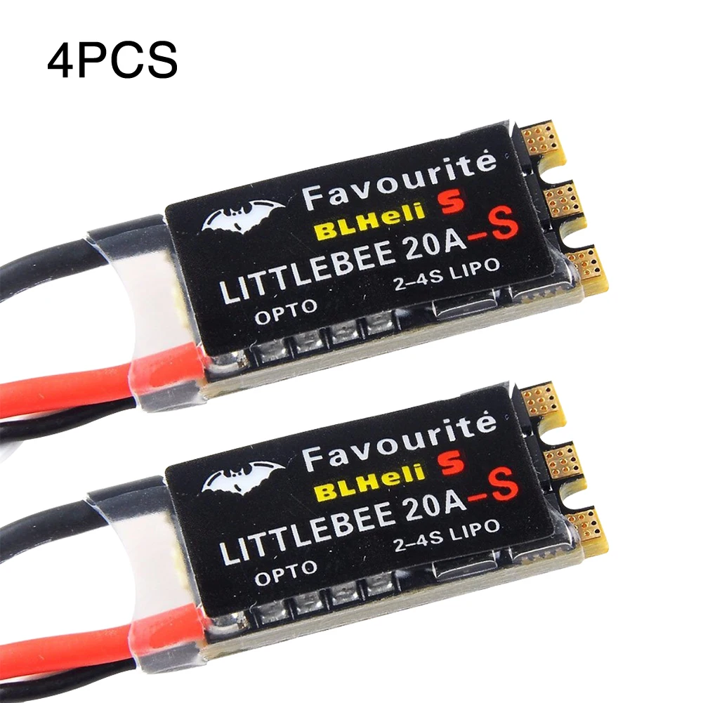 

4Pcs Racing Portable ESC Favourite FVT OneShot Brushless Composite Spring 20A-S Speed Controller Black Adapter Cutting LittleBee