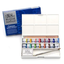 WINSOR& NEWTON 16 цветов cotman водные цвета краски er Твердые акварельные пигментные художественные принадлежности для рисования