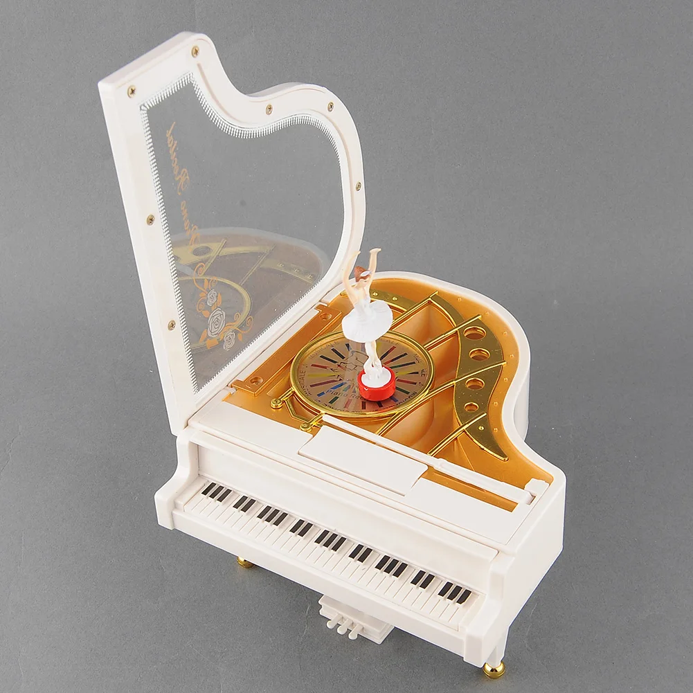 Regalo de San Valentín caja Musical de música para chica de Ballet Alicia bailarina de Piano Blanco