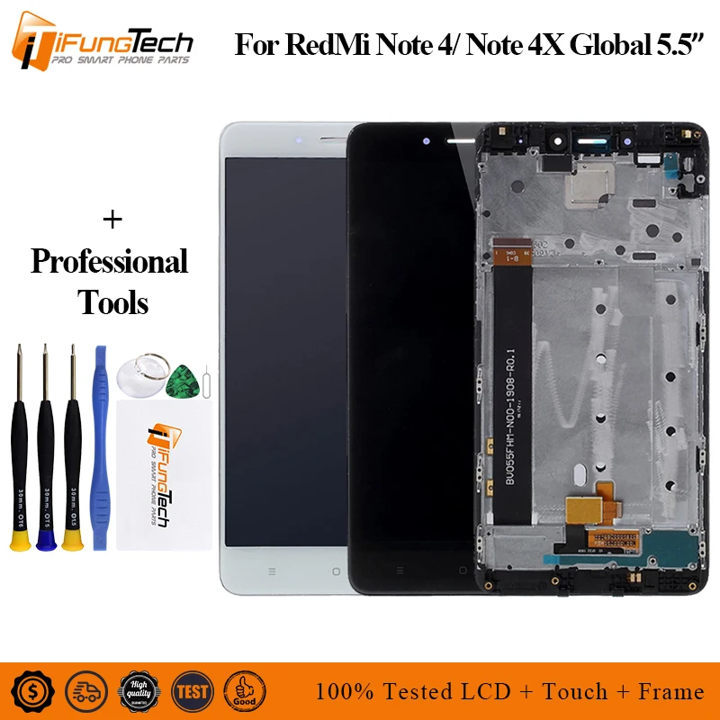

For Xiaomi Redmi Note 4 MediaTek LCD Display + Frame Redmi note4 Note 4 Helio X20 LCD Display Digitizer Touch Screen Spare Parts