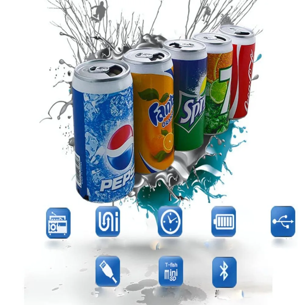 Новые металлические пивные банки usb Мини Bluetooth динамик банки для напитков мини динамик Портативный TF карта динамик с fm-радио для Iphone 8 9X