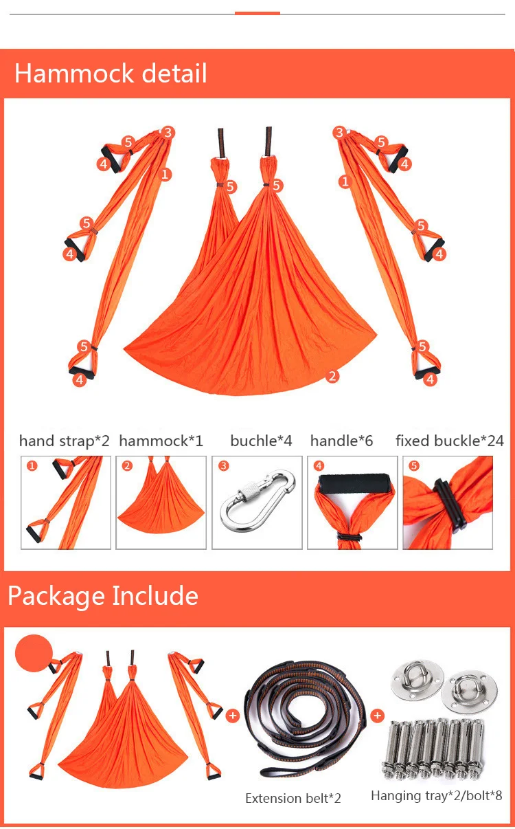 Anti-gravity Aerial Yoga Hammock Set Yoga Belt Flying Yoga Hammock for Pilates Body Building Yoga Swing With HangingTray