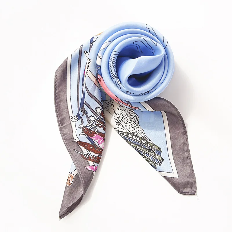 Популярный рыцарский шелковый шарф с принтом профессиональное оформление небольшой шарф повязка для волос
