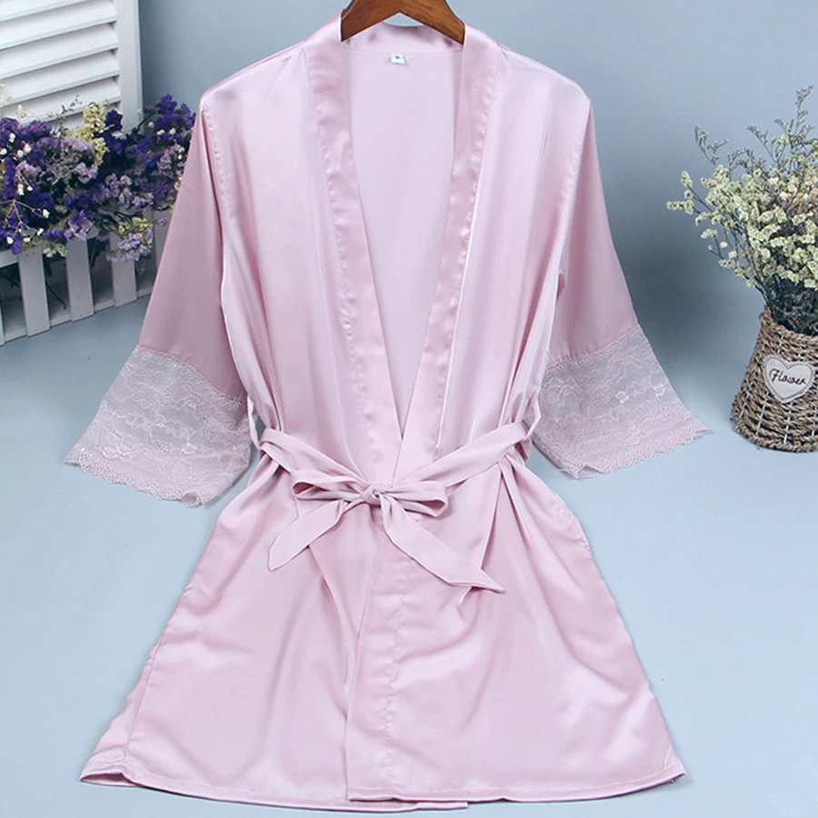Buy Lace sleeve sexy women nightwear robes plus size