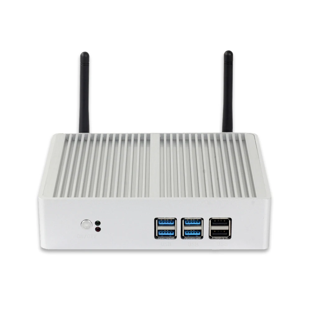 Negro/plata Mini PC i3 7100U i5 7200U Windows 10 Fanless Mini computadora windows pc WIFI HDMI USB3.0 2,5 pulgadas sata hdd