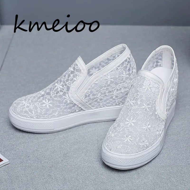 

Women Big Size Platform Loafers Ladies Elegant Breathable Mesh Moccasins Shoes Woman Autumn Slip On Casual Women's Shoes