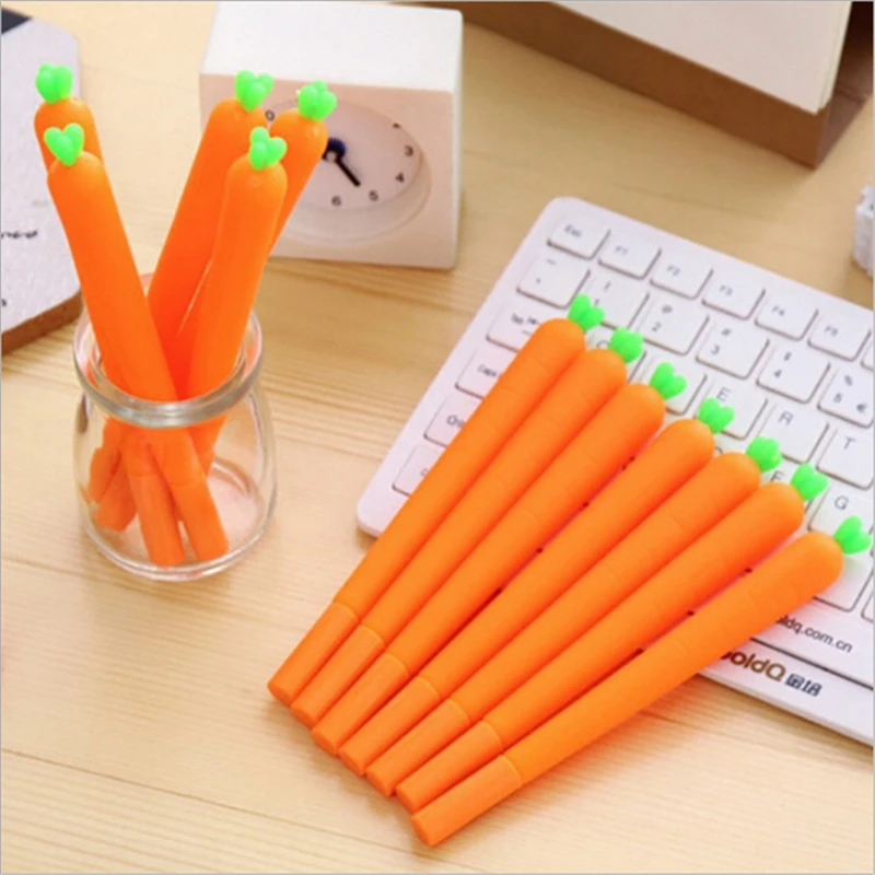 

Korean Style New Cute Cartoon Creative Love Carrot Students Black Neutral Pen Office Signature Pen Stationery Gift for Child