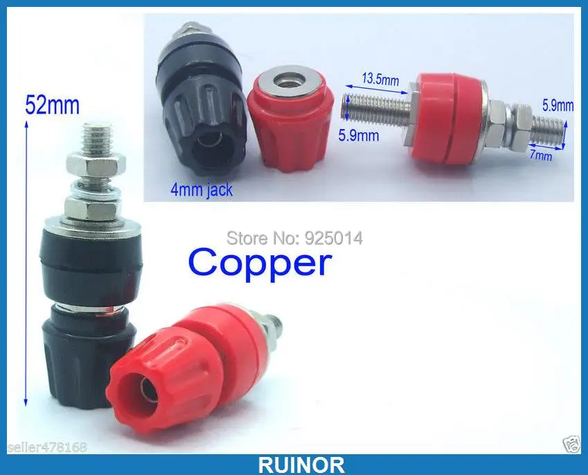 

2PCS High Quality 80A Copper Binding Post for Speaker Power terminal Banana plug