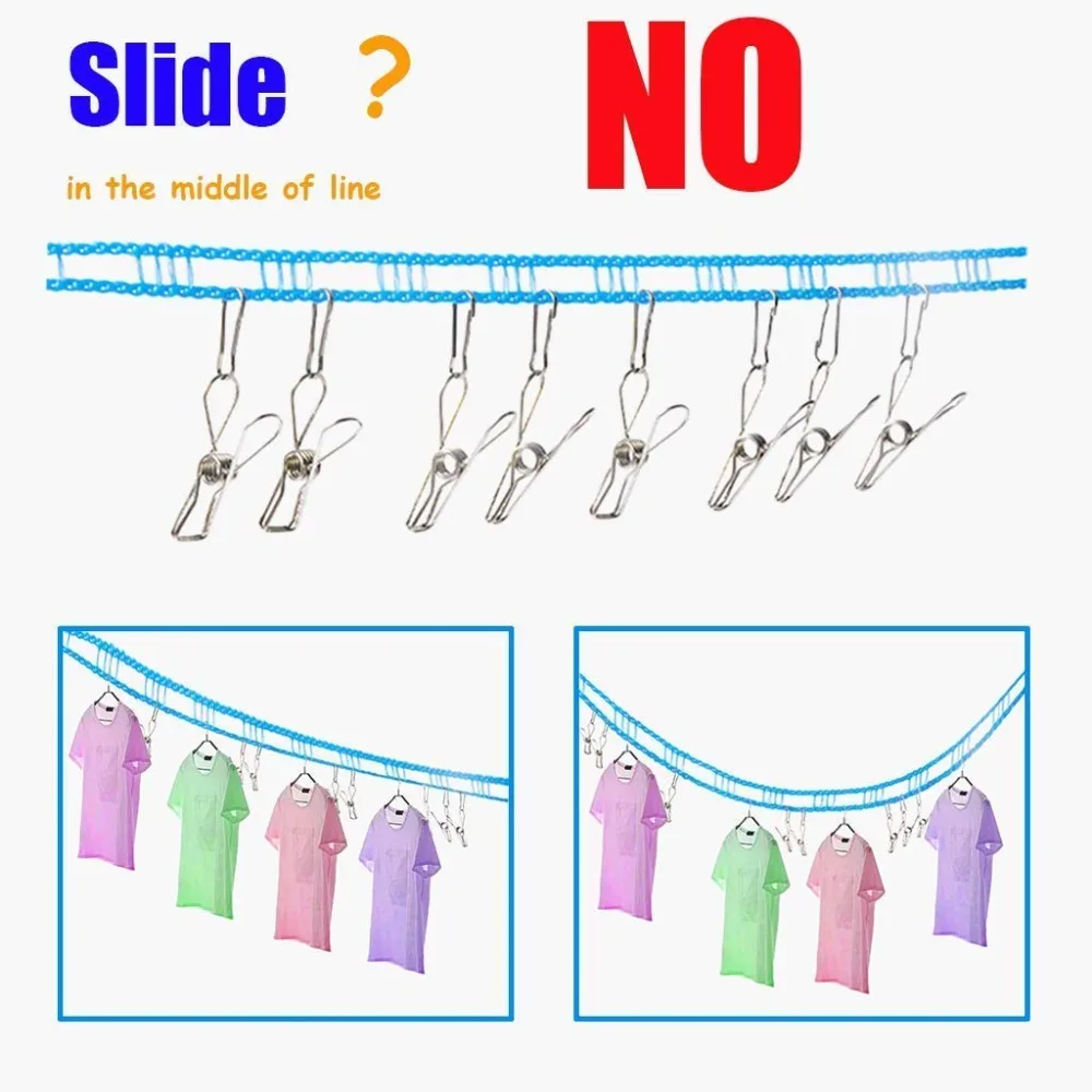 

Clothesline Clothes Drying Rope Portable Travel Clothesline Adjustable for Indoor Outdoor Laundry Clothesline, Perfect Windproof