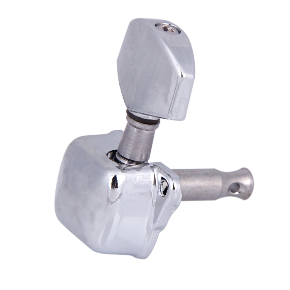 Semiclosed font b Guitar b font String Kit Tuning Pegs Tuners Machine Heads 3L3R Silver font