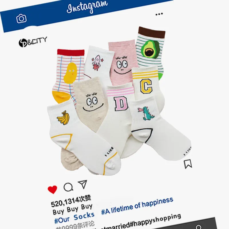 

SP&CITY Ulzzang Fruit Patterned Women Funny Short Socks Harajuku Cartoon Ankle Cotton Emoji Socks College Korean Steam Sox