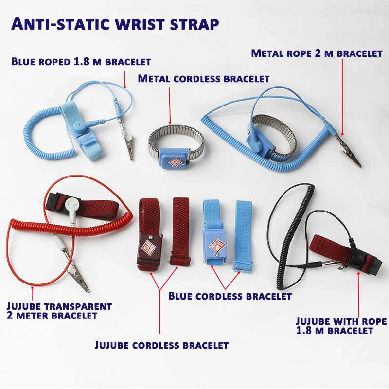 Антистатический браслет заземления статические-релиз браслет 2 м розовый цвет Антистатический ESD ремешок разрядные полосы