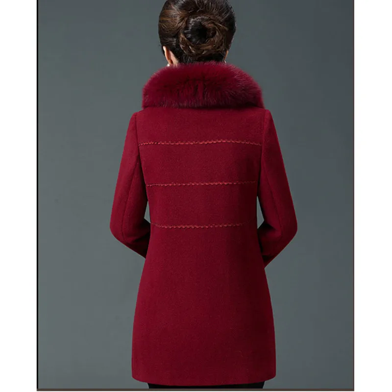 Manteaux Uhytgf Coréen Veste De Manteau D'hiver Purple Dark Pour 2018 Laine Wine Taille Femmes La Dames Plus 241 Femme Casual Longue red Automne 6qCIOqgrn5