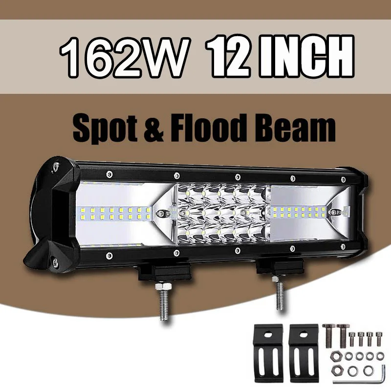 

JSLMin Led Light Bar Offroad 4x4 12V 24V Driving Lights 12inch Combo Spot Flood LED Headlight for Car SUV ATV Truck Boat tractor