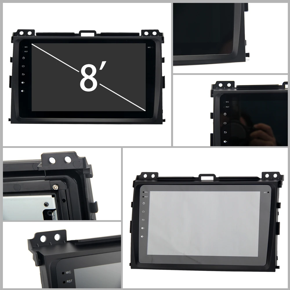 Discount Android 9.0 Car 1 din for Toyota Old Prado 2004 2005 2006 2007 2008 2009 Stereo Car Radio Bluetooth 8" IPS Multi Touch Screen 2