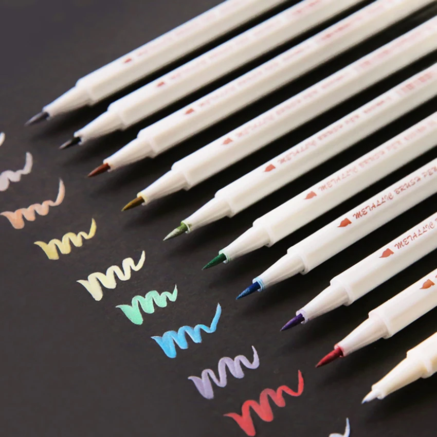 

Metallic Pearlescent Soft Color Pen 1.0-1.5mm Color Marker Writing Liner Pen Drawing Pen for Coloring Book Album Art Projects