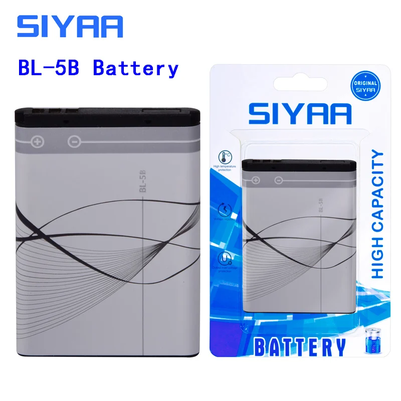 SIYAA BL-5B BL-4B BL-5C BL-5J Батарея BL 5B BL 4B BL 5C для Nokia 5070 5140 5200 2630 7373 C2-01 Lumia 5800 5228 BL 5J акумуляторная батарея - Цвет: BL-5B