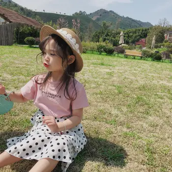 

2019 Girls Dresses Dot Lovely Dresses 1-7Years Children Clothing Dresses