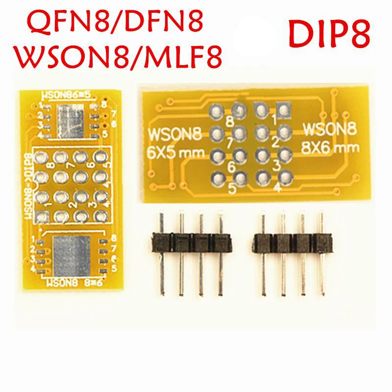 QFN8 to DIP8 Programmer Adapter WSON8 DFN8 MLF8 to DIP8 Socket for 8x6mm 6x5mm for RT809H/F TL866CS/A TNM5000 XELTEK