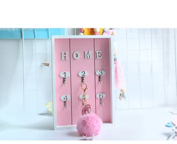 

1PC Nordic Wooden Key Box Wall Hanging Storage Rack Wall Decoration Key Storage Box Shop Porch Door Decor Housekeeper MA 025