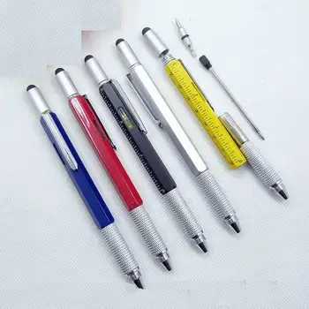 

200PC Aluminum Multifunction Tool Ballpoint Pen/level instrument/Ruler/screwdriver/ capacitance touch Can be custom carving logo