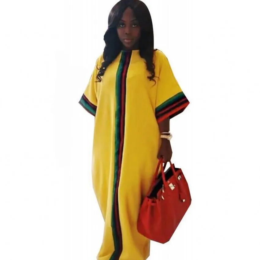 

African Dresses For Women 2019 Robe Ropa African Design Bazin Short Sleeve Dashiki Dress For Lady Long Maxi Africa Clothing