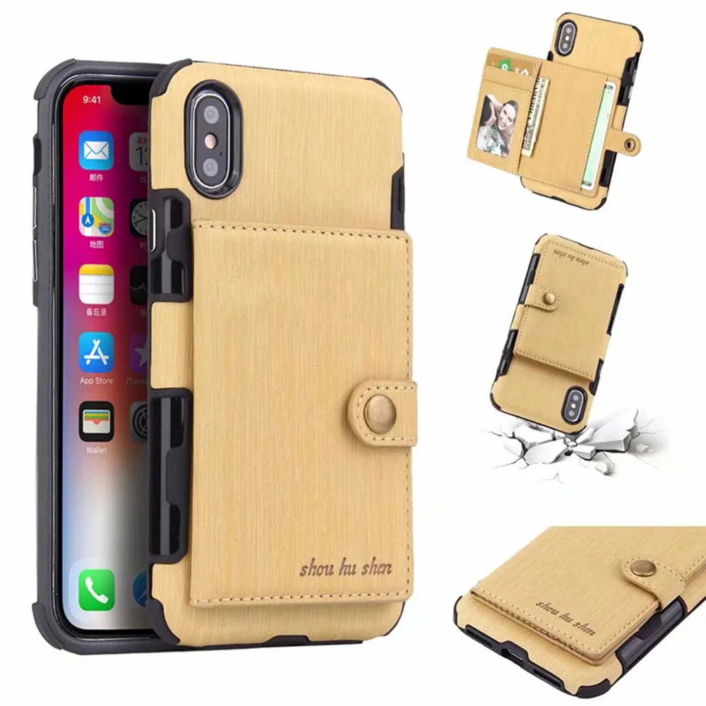 iphone 7 silicone case Retro PU Leather With Card Pocket Back Cover For iPhone 12 11 Pro XS MAX XR X 8 7 6Plus SE 2020 Multifunction Wallet Phone Case cute iphone 8 cases