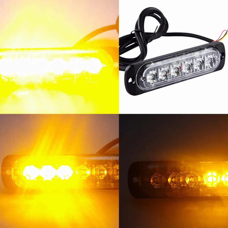 1x 6 LED Slim Pickup truck Rear Side Led flash Marker lamp strobe