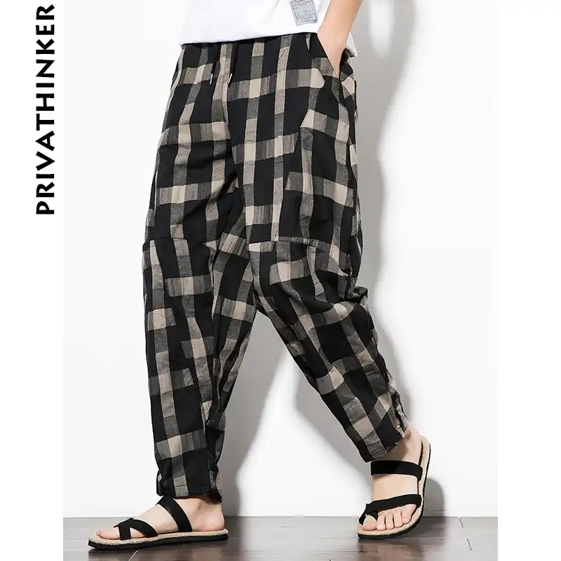 plaid harem pants