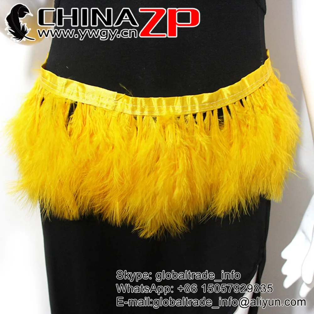 

Wholesale in CHINAZP Factory 10yards Selected Good Quality Dyed Yellow Fluff Turkey Marabou Feathers Trim