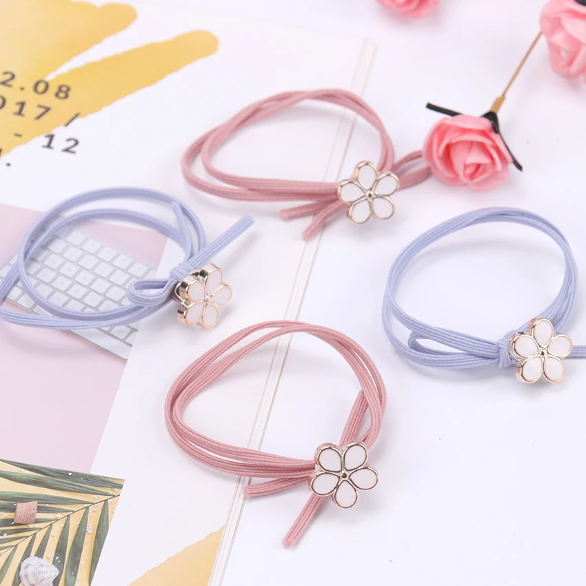 

1PC Girls Sweet Elastic Hair Bands For Bohemian Hair Rope Hair Ring Korean Small Fresh Kids Accessories
