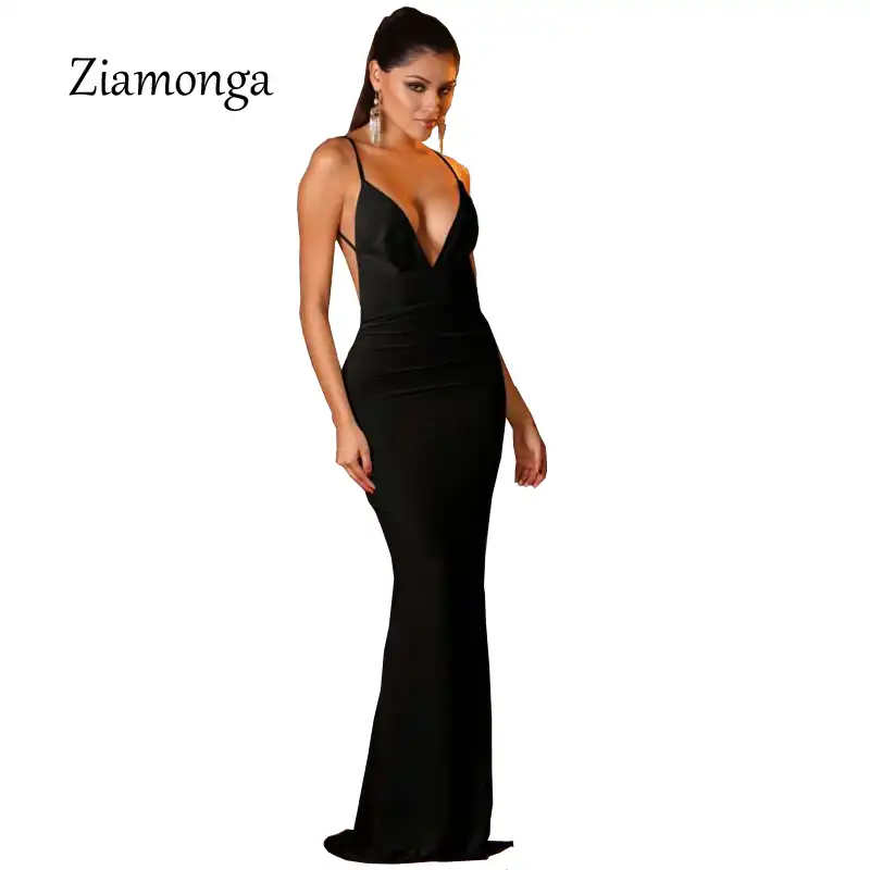 long black slip dress formal
