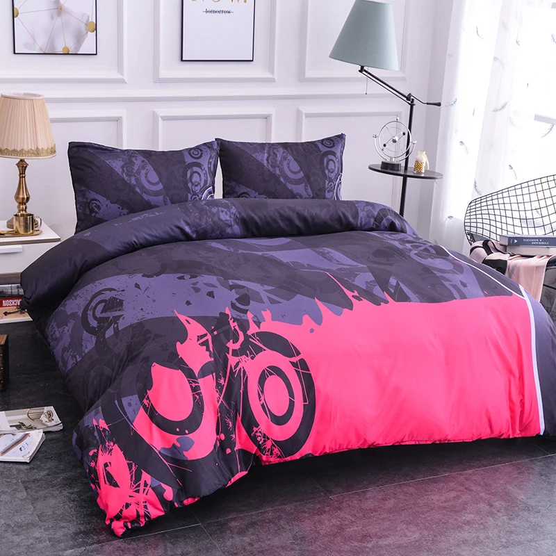 

ZEIMON Splice Geometric Bedding Set Stripe Printed Duvet Cover Home Textiles Queen 2/3 Pieces Pillowcase Polyester Bedclothes