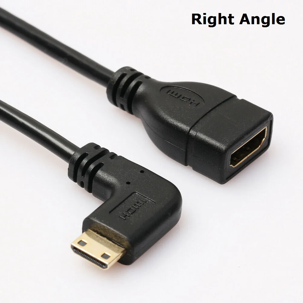 90 градусов вниз/вверх/влево/вправо угловой мини HDMI штекер Женский Кабель