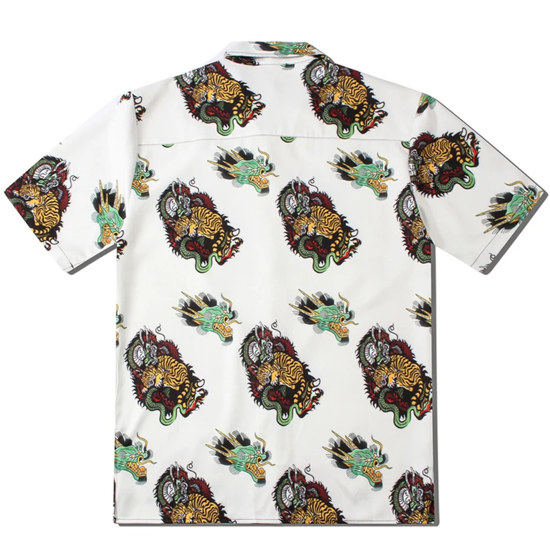 OSCN7 2019 عارضة المطبوعة قصيرة الأكمام قميص الرجال الشارع 2019 هاواي الشاطئ النساء أزياء قصيرة الأكمام قمصان Harujuku رجل CS008